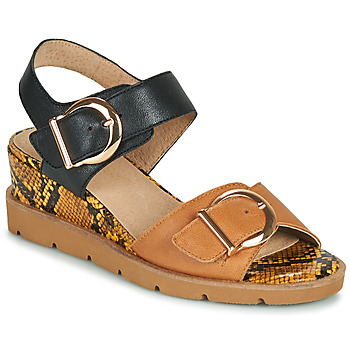 Zapatos Mujer Sandalias Sweet ETOXYS Negro / Camel