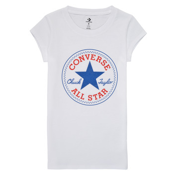 textil Niña Camisetas manga corta Converse TIMELESS CHUCK PATCH TEE Blanco