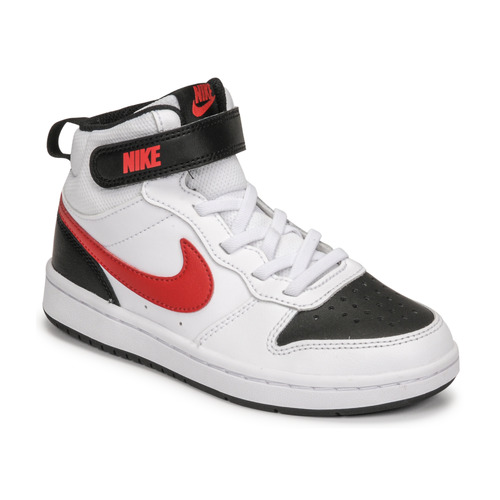 Nike NIKE COURT BOROUGH MID 2 Blanco / Rojo Negro - gratis ! - Zapatos Deportivas altas Nino 59,95 €