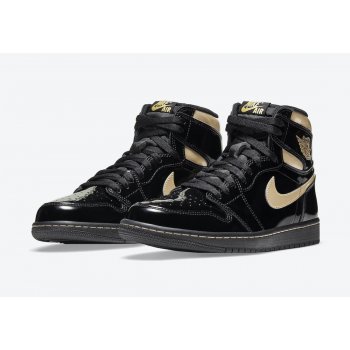 Zapatos Zapatillas altas Nike Air Jordan 1 High Black Metallic Black/Black-Metallic Gold