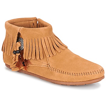 Zapatos Mujer Botas de caña baja Minnetonka CONCHO FEATHER SIDE ZIP BOOT Camel