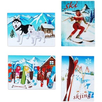 Casa Figuras decorativas Signes Grimalt Magnéticos Nieve Set 4 U Multicolor