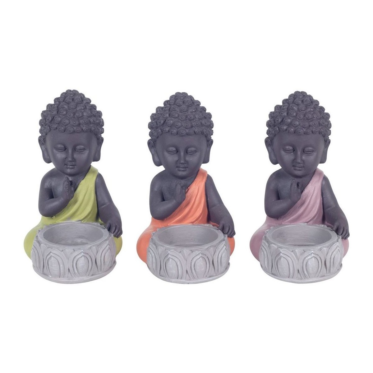 Casa Figuras decorativas Signes Grimalt T-Light Buda Aniñado Set 3U Multicolor