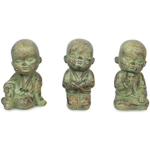 Casa Figuras decorativas Signes Grimalt Buda Pequeño Set 3 Unidades Kaki
