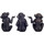 Casa Figuras decorativas Signes Grimalt Figura Mono 3 Unidades Negro