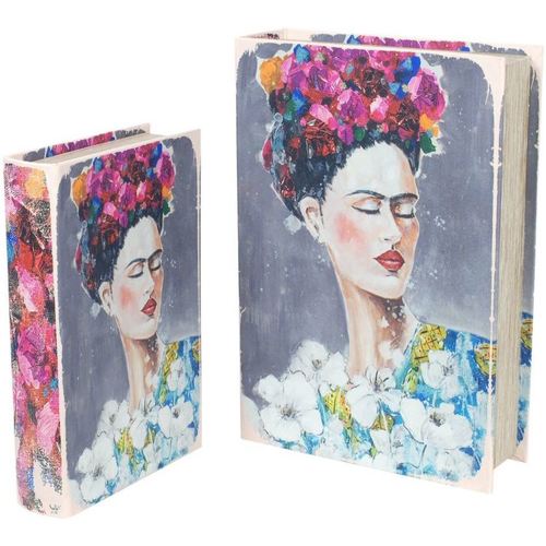 Casa Cestas / cajas y papelera Signes Grimalt Cajas Libro Frida Set 2U Multicolor