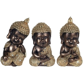 Casa Figuras decorativas Signes Grimalt Budas 3 Diferentes Dorados Negro