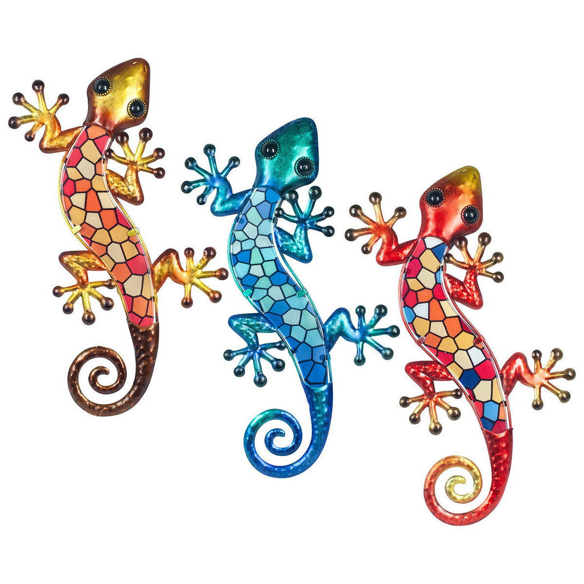Casa Figuras decorativas Signes Grimalt Lagarto Cristal 3U Multicolor