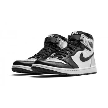 Zapatos Zapatillas altas Nike Air Jordan 1 High Silver Toe Black/Metallic Silver-White-Black