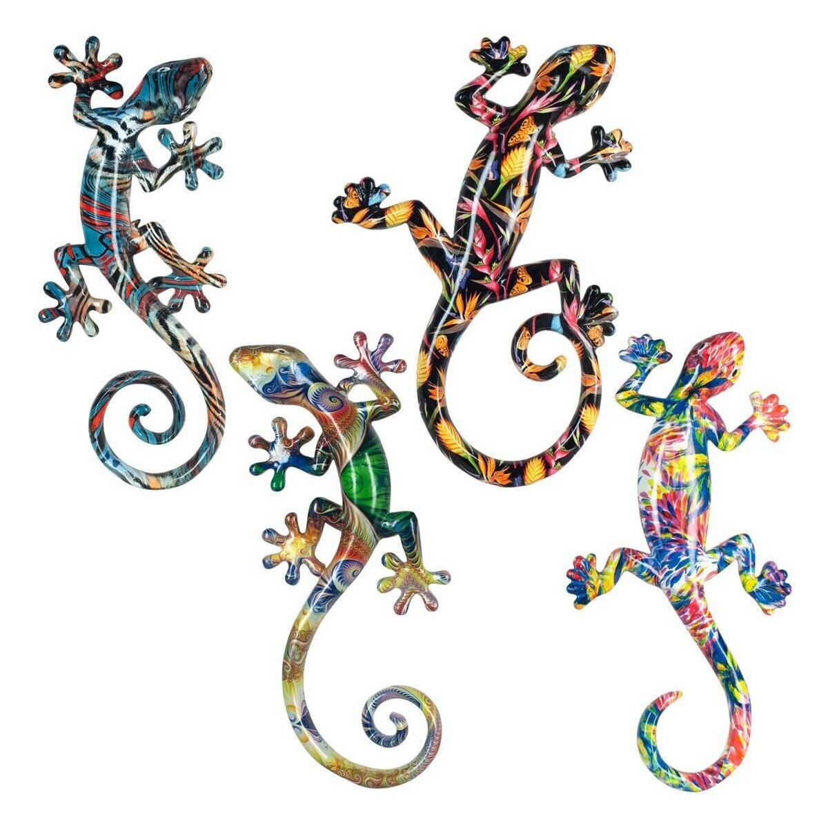 Casa Figuras decorativas Signes Grimalt Lagartos s Resina Set 4U Multicolor