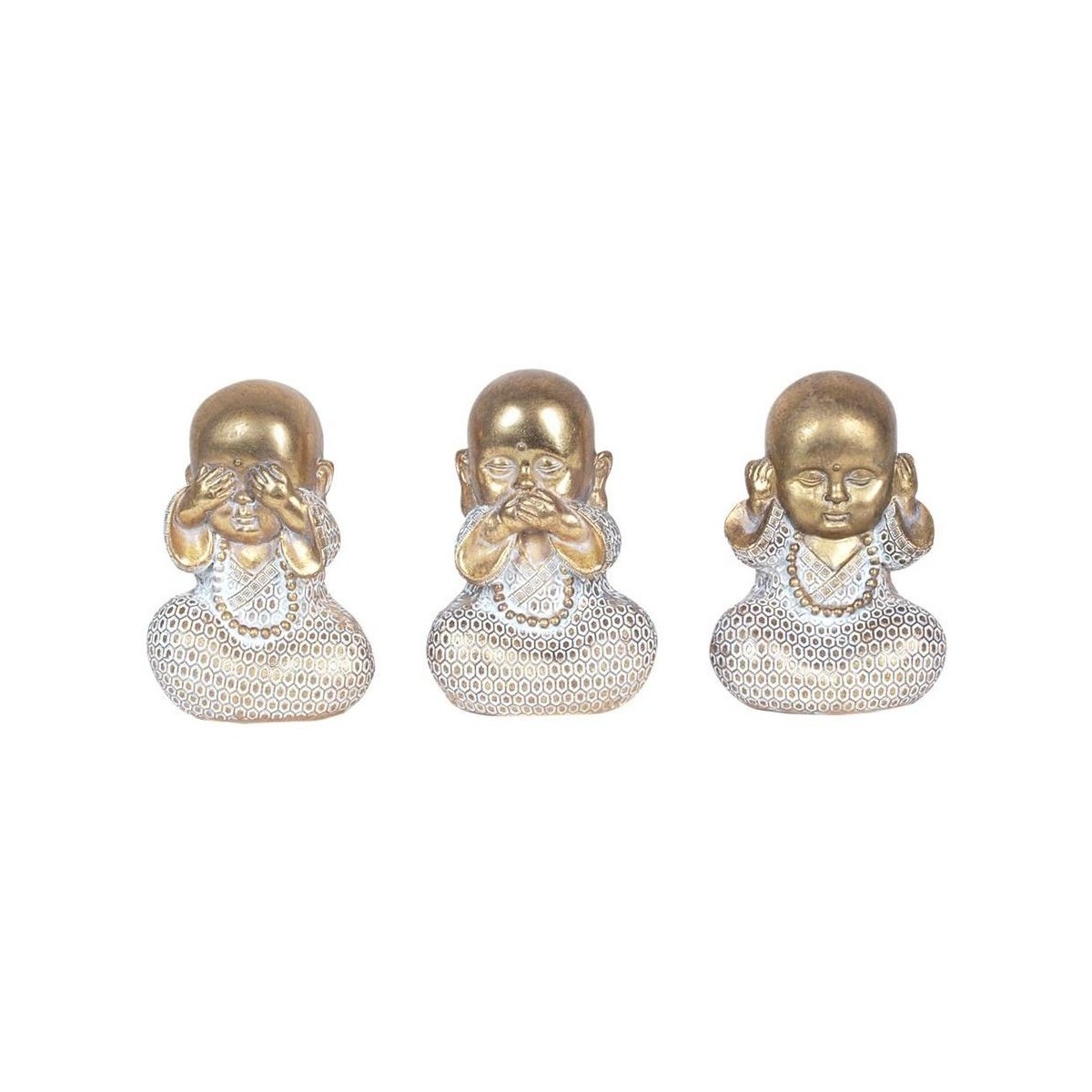Casa Figuras decorativas Signes Grimalt Figura de Buda Set de  3 U Blanco