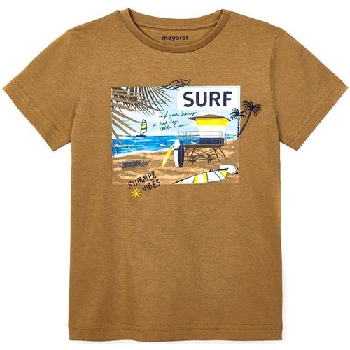 textil Niño Tops y Camisetas Mayoral Camiseta m/c surf Marrón