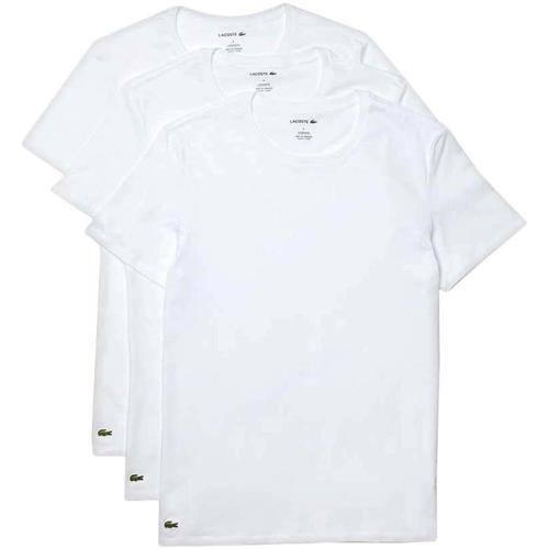 textil Hombre Camisetas manga corta Lacoste TH3451 001 BLANC Blanco