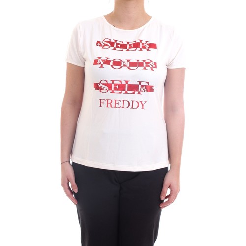 textil Mujer Camisetas manga corta Freddy S1WSLT6 T-Shirt/Polo mujer Leche Beige