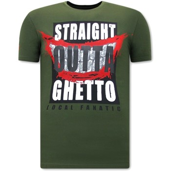 textil Hombre Camisetas manga corta Local Fanatic Hombre Straight Outta Ghetto Verde