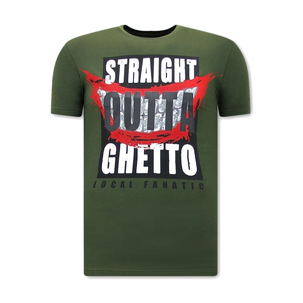 textil Hombre Camisetas manga corta Local Fanatic Hombre Straight Outta Ghetto Verde