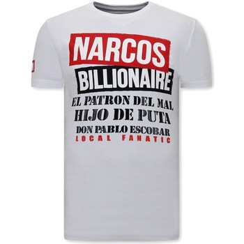 textil Hombre Camisetas manga corta Local Fanatic Hombre Narcos Billionaire Blanco
