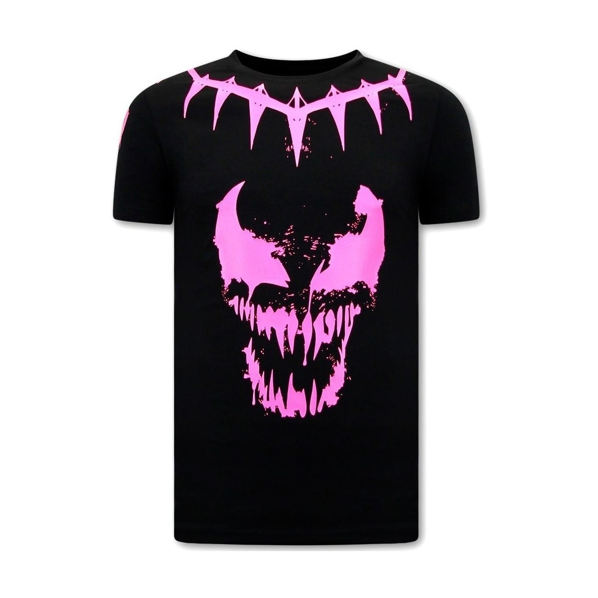 textil Hombre Camisetas manga corta Local Fanatic Hombre Calaveras Venom Face Neon Negro