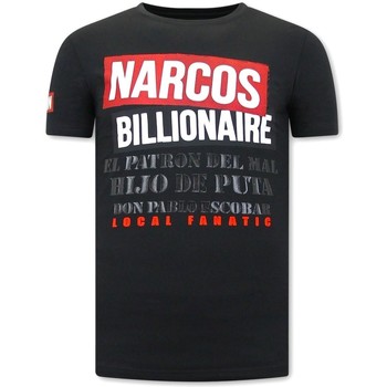 textil Hombre Camisetas manga corta Local Fanatic Hombre Narcos Billionaire Negro