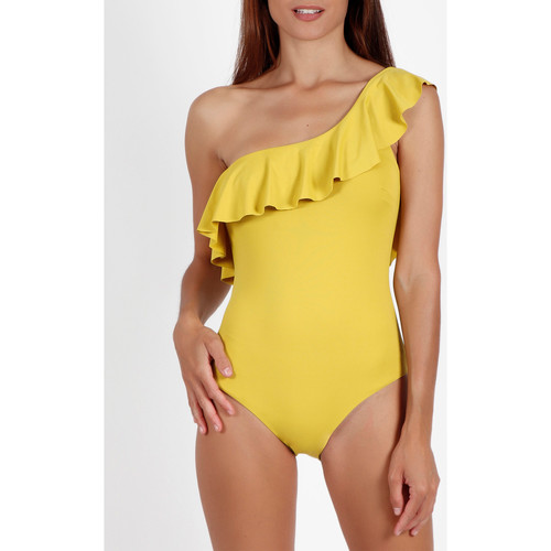 textil Mujer Bañador Admas Traje de baño una pieza con volantes amarillos Amarillo