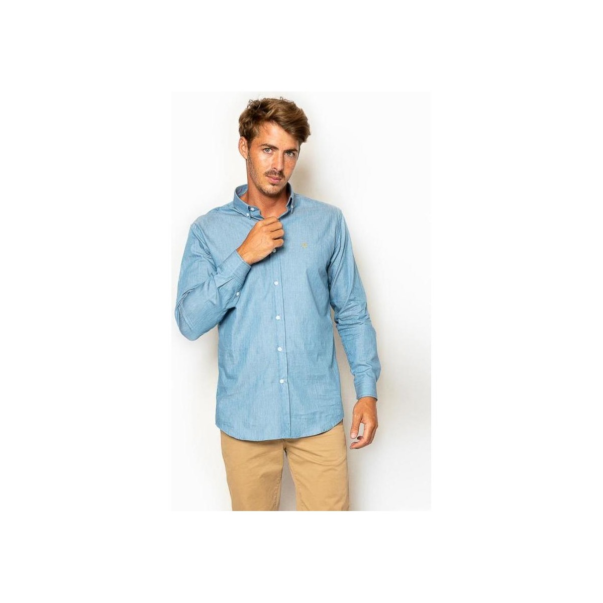 textil Hombre Camisas manga larga La Promenade CS13S054 Azul