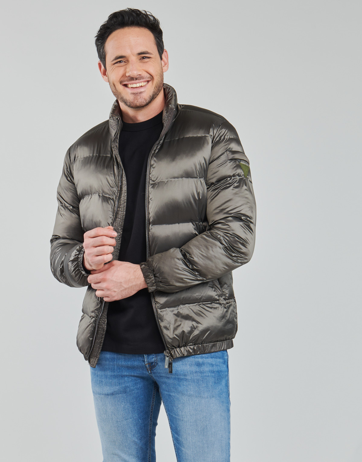 textil Hombre Plumas Guess PUFFA THERMO QUILTING JACKET Marrón