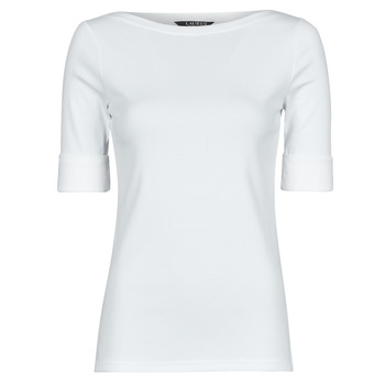 textil Mujer Camisetas manga larga Lauren Ralph Lauren JUDY-ELBOW SLEEVE-KNIT Blanco