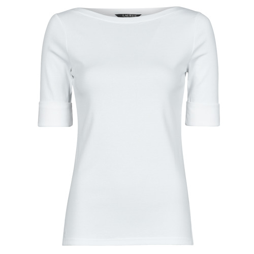 textil Mujer Camisetas manga corta Lauren Ralph Lauren JUDY-ELBOW SLEEVE-KNIT Blanco