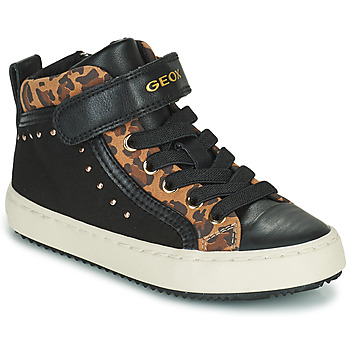 Zapatos Niña Zapatillas altas Geox KALISPERA Negro / Leopardo