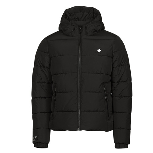 textil Hombre Plumas Superdry HOODED SPORTS PUFFER Negro