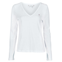 textil Mujer Camisetas manga larga Tommy Hilfiger REGULAR CLASSIC V-NK TOP LS Blanco