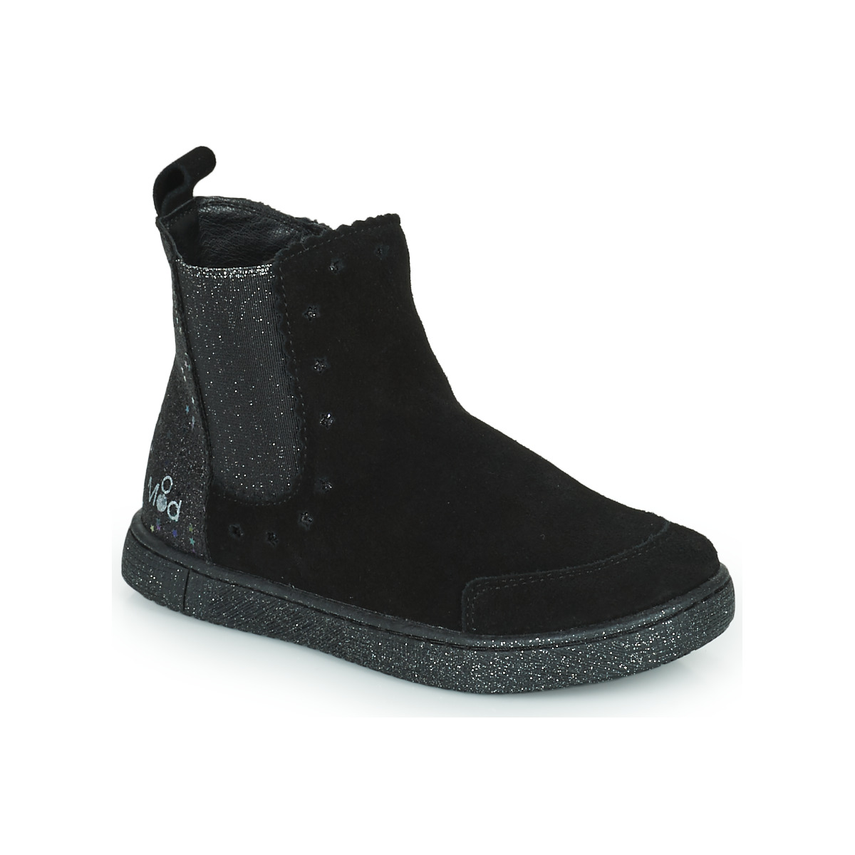 Zapatos Niña Botas de caña baja Mod'8 BLANOU Negro / Glitter