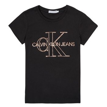 textil Niña Camisetas manga corta Calvin Klein Jeans TIZIE Negro