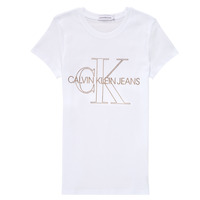 textil Niña Camisetas manga corta Calvin Klein Jeans TIZIE Blanco