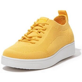 Zapatos Mujer Zapatillas bajas FitFlop RALLY TONAL KNIT SNEAKERS SUNSHINE YELLOW Negro