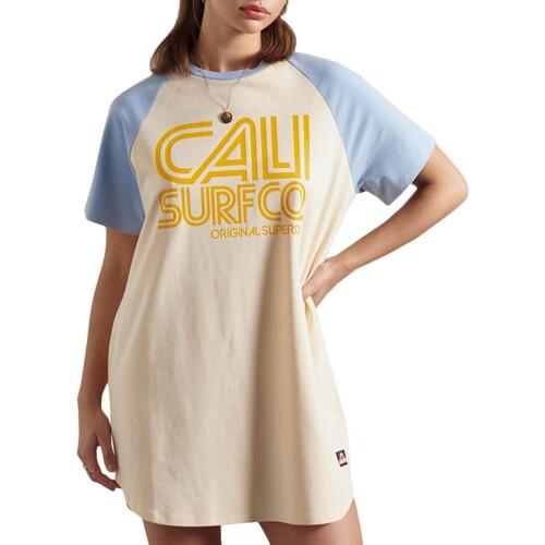 textil Mujer Vestidos Superdry CALI SURF RAGLAN TSHIRT DRESS Amarillo