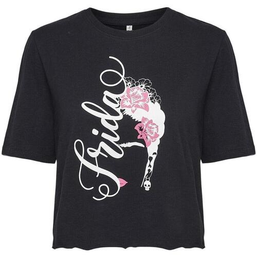 textil Mujer Tops y Camisetas Only ONLFRIDA KAHLO LIFE S/S TOP BOX Negro