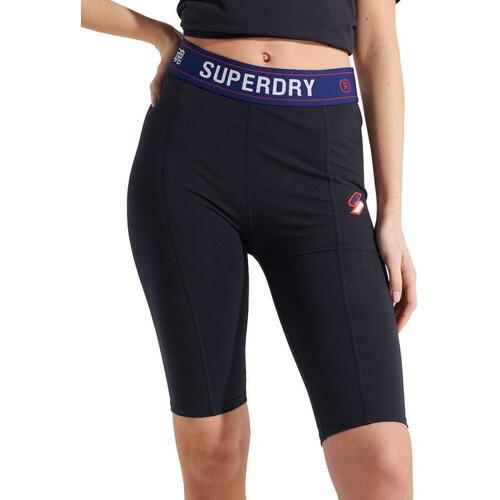 textil Mujer Shorts / Bermudas Superdry SPORTSTYLE ESSENTIAL CYCLING SHORT Negro