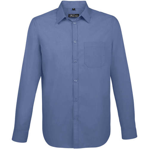 textil Hombre Camisas manga larga Sols BALTIMORE FIT AZUL Azul