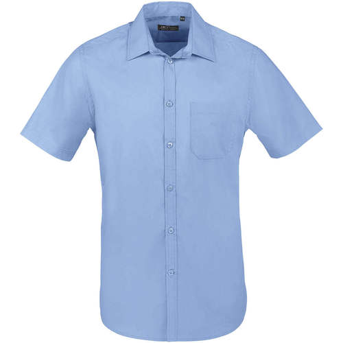 textil Hombre Camisas manga larga Sols BRISTOL FIT Azul Medio Azul