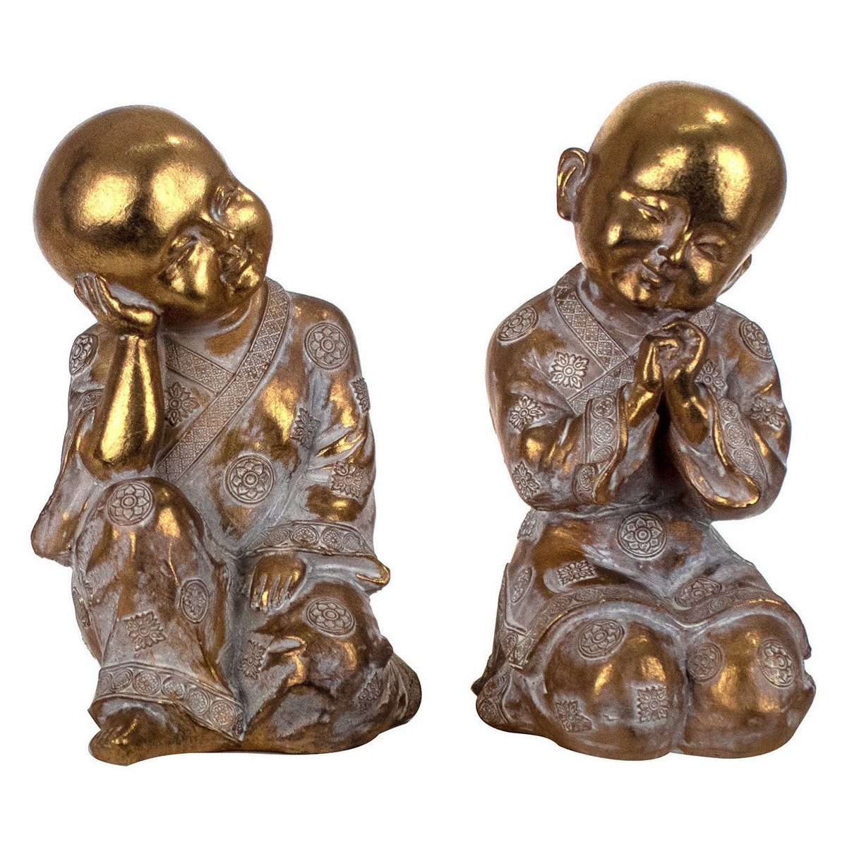 Casa Figuras decorativas Signes Grimalt Buda Set 2 Unidades Oro