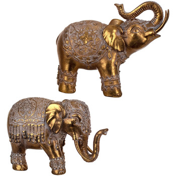 Casa Figuras decorativas Signes Grimalt Elefante Set 2 Unidades Oro