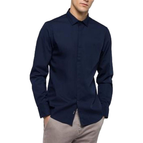textil Hombre Camisas manga larga Replay M400680279A Azul