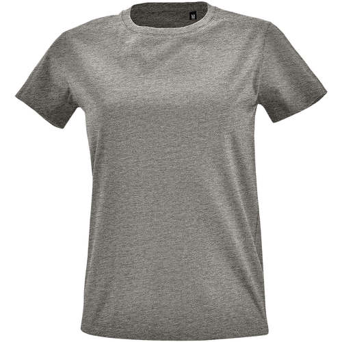 textil Mujer Camisetas manga corta Sols Camiseta IMPERIAL FIT color Gris mezcla Gris