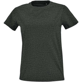 textil Mujer Camisetas manga corta Sols Camiseta IMPERIAL FIT color Antracita Gris