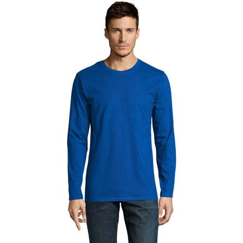 textil Hombre Camisetas manga larga Sols Camiseta manga larga Azul