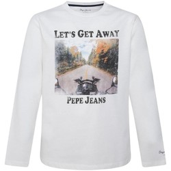 textil Niño Camisetas manga corta Pepe jeans PB503013 - 803 Blanco
