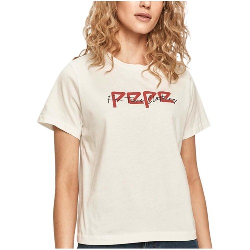 textil Mujer Camisetas manga corta Pepe jeans PL504479 Blanco