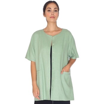 textil Mujer Abrigos Pepaloves Linen Jacket - Green Verde