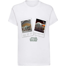 textil Niño Camisetas manga larga Star Wars: The Mandalorian First Trip Out Blanco